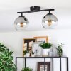 Koyoto Plafondlamp, Kogellampje Duidelijk, Rookkleurig, 2-lichts