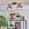 Koyoto Plafondlamp, Kogellampje Duidelijk, Rookkleurig, 2-lichts