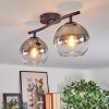 Koyoto Plafondlamp, Kogellampje Duidelijk, Rookkleurig, 2-lichts