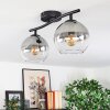 Koyoto Plafondlamp, Kogellampje Duidelijk, Rookkleurig, 2-lichts