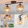 Koyoto Plafondlamp, Kogellampje Amber, Duidelijk, 2-lichts