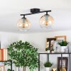 Koyoto Plafondlamp, Kogellampje Amber, Duidelijk, 2-lichts