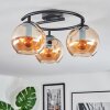 Koyoto Plafondlamp, Kogellampje 37 cm Amber, 3-lichts