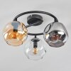 Ripoll Plafondlamp, Kogellampje Amber, Duidelijk, Rookkleurig, 3-lichts