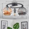 Ripoll Plafondlamp, Kogellampje Amber, Duidelijk, Rookkleurig, 3-lichts
