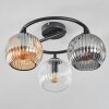 Ripoll Plafondlamp, Kogellampje Amber, Duidelijk, Rookkleurig, 3-lichts