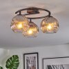 Ripoll Plafondlamp, Kogellampje Chroom, Duidelijk, Rookkleurig, 3-lichts