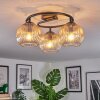 Ripoll Plafondlamp, Kogellampje Amber, Duidelijk, 3-lichts