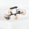 Ripoll Plafondlamp, Kogellampje Amber, Rookkleurig, 6-lichts