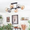 Ripoll Plafondlamp, Kogellampje Amber, Rookkleurig, 6-lichts