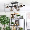 Gastor Plafondlamp, Kogellampje Rookkleurig, 5-lichts Gastor Plafondlamp, Kogellampje Rookkleurig, 5-lichts