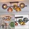 Koyoto Plafondlamp, Kogellampje Blauw, Goud, Groen, Duidelijk, Koperkleurig, 5-lichts