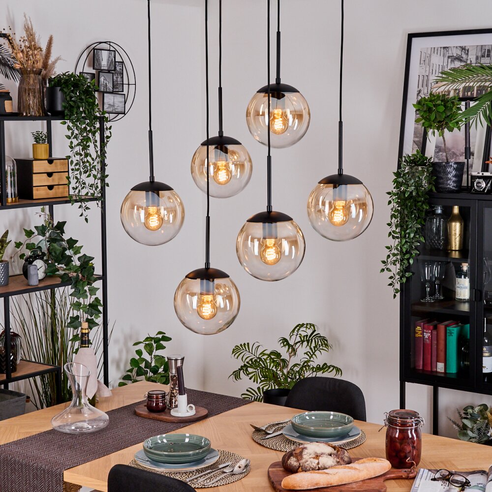 Gastor Hanglamp, Kogellampje, Hanglamp Zwart, 6-lichts main product photo