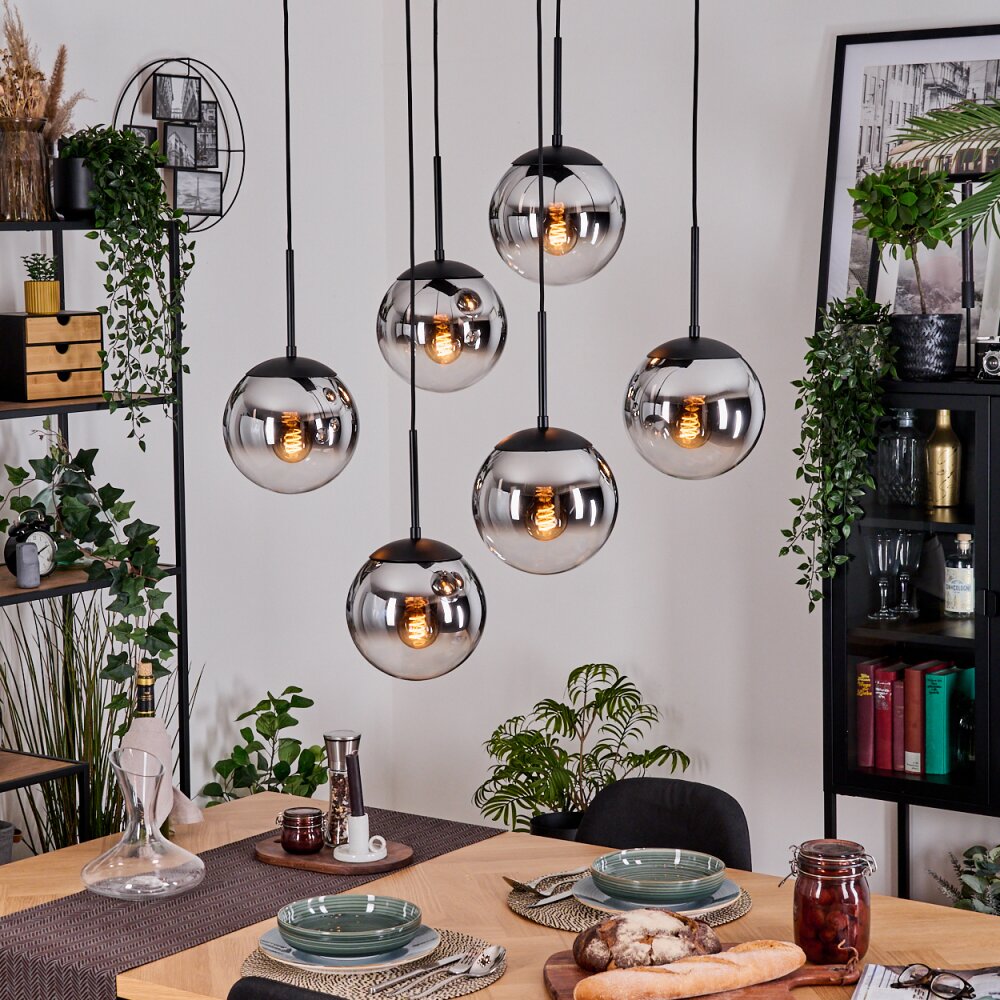 Gastor Hanglamp, Kogellampje, Hanglamp Zwart, 6-lichts main product photo