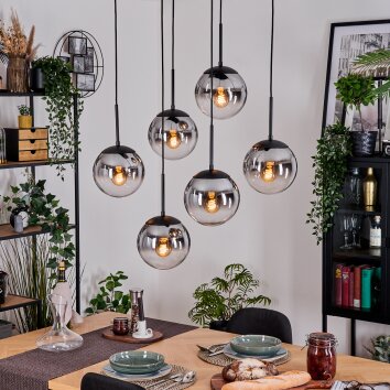 Gastor Hanglamp, Kogellampje, Hanglamp Zwart, 6-lichts