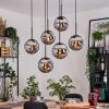 Gastor Hanglamp, Kogellampje, Hanglamp Zwart, 6-lichts