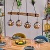 Ripoll Hanglamp, Kogellampje, Hanglamp Natuurlijke kleuren, Zwart, 4-lichts