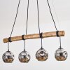 Ripoll Hanglamp, Kogellampje, Hanglamp Natuurlijke kleuren, Zwart, 4-lichts