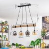 Ripoll Hanglamp, Kogellampje, Hanglamp Natuurlijke kleuren, Zwart, 4-lichts