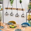 Ripoll Hanglamp, Kogellampje, Hanglamp Natuurlijke kleuren, Zwart, 4-lichts