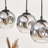 Ripoll Hanglamp, Kogellampje, Hanglamp Natuurlijke kleuren, Zwart, 4-lichts