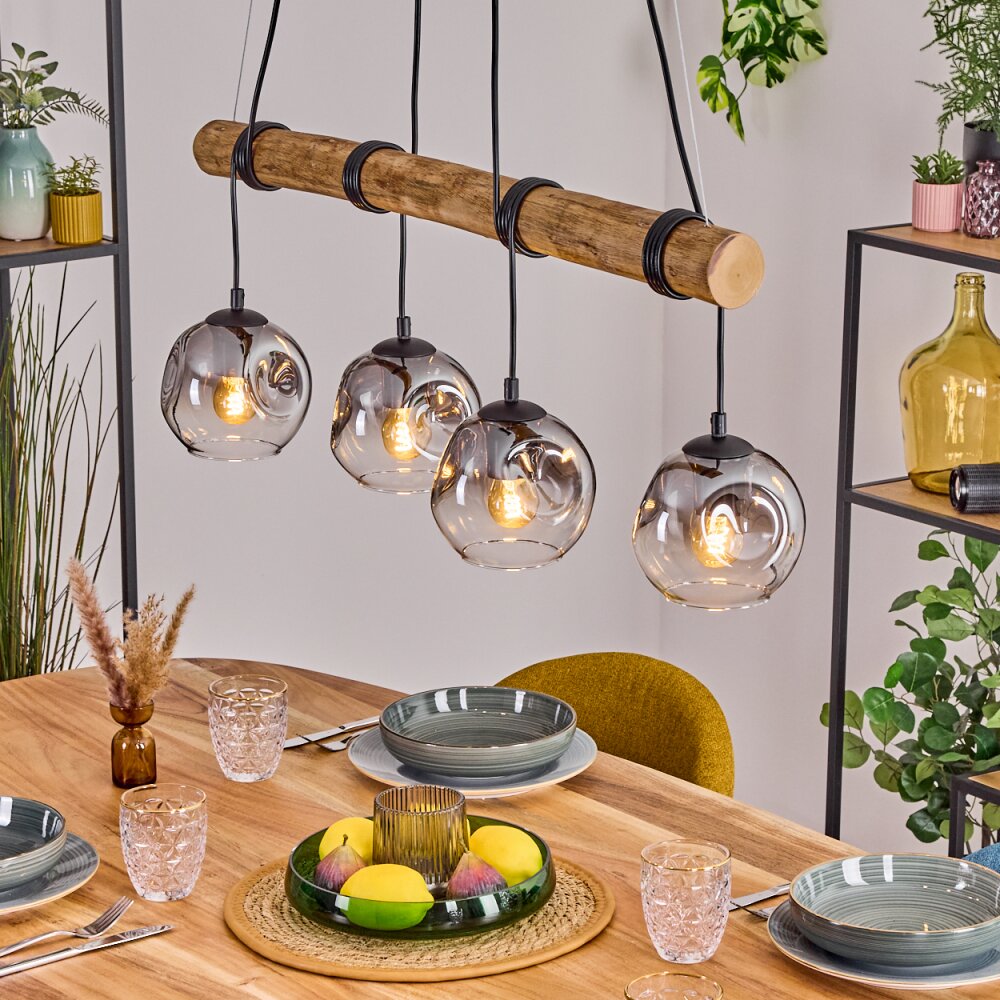 Ripoll Hanglamp, Kogellampje, Hanglamp Natuurlijke kleuren, Zwart, 4-lichts main product photo