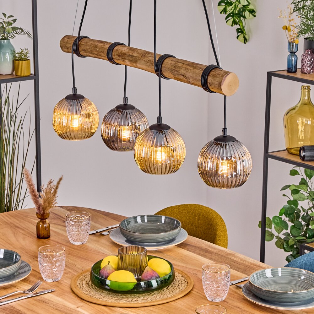 Ripoll Hanglamp, Kogellampje, Hanglamp Natuurlijke kleuren, Zwart, 4-lichts main product photo