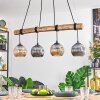 Ripoll Hanglamp, Kogellampje, Hanglamp Natuurlijke kleuren, Zwart, 4-lichts
