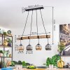 Ripoll Hanglamp, Kogellampje, Hanglamp Natuurlijke kleuren, Zwart, 4-lichts