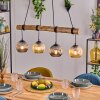 Ripoll Hanglamp, Kogellampje, Hanglamp Natuurlijke kleuren, Zwart, 4-lichts