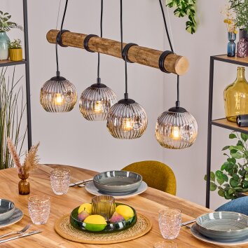 Ripoll Hanglamp, Kogellampje, Hanglamp Natuurlijke kleuren, Zwart, 4-lichts Ripoll Hanglamp, Kogellampje, Hanglamp Natuurlijke kleuren, Zwart, 4-lichts