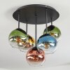 Koyoto Plafondlamp, Kogellampje Blauw, Goud, Groen, Duidelijk, Koperkleurig, 5-lichts