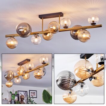 Chehalis Plafondlamp, Kogellampje Goud, Zwart, 10-lichts