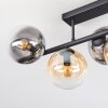 Gastor Plafondlamp, Kogellampje Amber, Duidelijk, Rookkleurig, 5-lichts