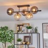 Gastor Plafondlamp, Kogellampje Amber, Duidelijk, Rookkleurig, 5-lichts