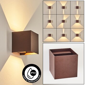 Tamarin Wandlamp voor buiten, Wandlamp LED Roest, 2-lichts