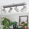 Javel Plafondlamp, Plafondspot Chroom, Grijs, Zwart, 4-lichts