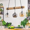 Ripoll Hanglamp, Kogellampje, Hanglamp Natuurlijke kleuren, Zwart, 3-lichts