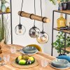 Ripoll Hanglamp, Kogellampje, Hanglamp Natuurlijke kleuren, Zwart, 3-lichts