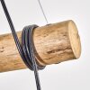 Ripoll Hanglamp, Kogellampje, Hanglamp Natuurlijke kleuren, Zwart, 3-lichts