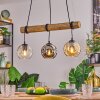 Ripoll Hanglamp, Kogellampje, Hanglamp Natuurlijke kleuren, Zwart, 3-lichts