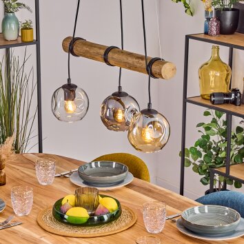 Ripoll Hanglamp, Kogellampje, Hanglamp Natuurlijke kleuren, Zwart, 3-lichts Ripoll Hanglamp, Kogellampje, Hanglamp Natuurlijke kleuren, Zwart, 3-lichts