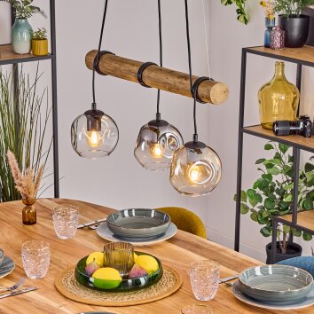 Ripoll Hanglamp, Kogellampje, Hanglamp Natuurlijke kleuren, Zwart, 3-lichts Ripoll Hanglamp, Kogellampje, Hanglamp Natuurlijke kleuren, Zwart, 3-lichts