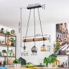 Ripoll Hanglamp, Kogellampje, Hanglamp Natuurlijke kleuren, Zwart, 3-lichts