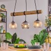 Ripoll Hanglamp, Kogellampje, Hanglamp Natuurlijke kleuren, Zwart, 3-lichts