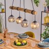 Ripoll Hanglamp, Kogellampje, Hanglamp Natuurlijke kleuren, Zwart, 4-lichts