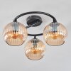Koyoto Plafondlamp, Kogellampje 37 cm Amber, 3-lichts