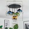 Koyoto Plafondlamp, Kogellampje 45 cm Blauw, Goud, Groen, Duidelijk, 5-lichts
