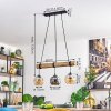 Ripoll Hanglamp, Kogellampje, Hanglamp Natuurlijke kleuren, Zwart, 3-lichts
