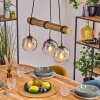 Ripoll Hanglamp, Kogellampje, Hanglamp Natuurlijke kleuren, Zwart, 3-lichts